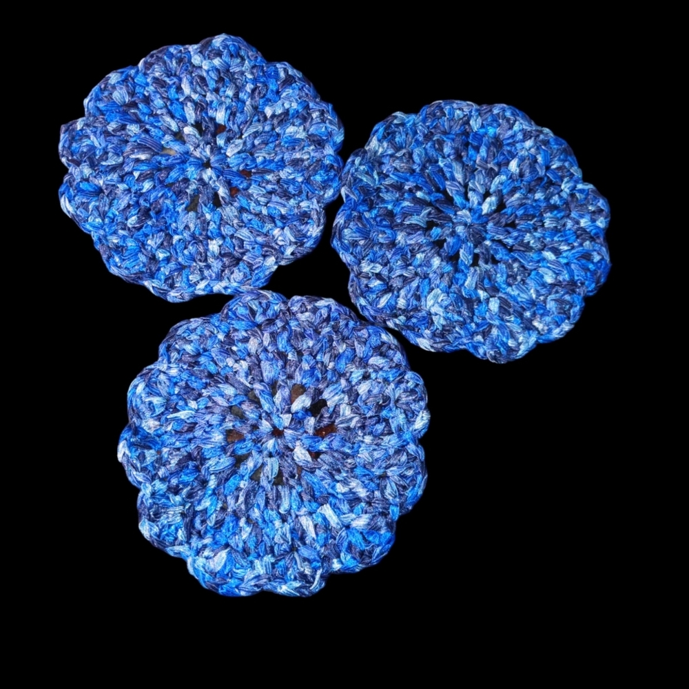 Set Of 3 Ribbon Doilies Handmade Crochet